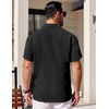 image:imageCOOFANDY Mens Short Sleeve Button Down Shirts Waffle Shirt Casual Beach Summer Shirts Wrinkle Free Vacation ShirtsAblack