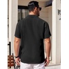 image:imageCOOFANDY Mens Short Sleeve Button Down Shirts Waffle Shirt Casual Beach Summer Shirts Wrinkle Free Vacation ShirtsBlack White