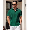 image:imageCOOFANDY Mens Short Sleeve Button Down Shirts Waffle Shirt Casual Beach Summer Shirts Wrinkle Free Vacation ShirtsGreen