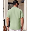 image:imageCOOFANDY Mens Short Sleeve Button Down Shirts Waffle Shirt Casual Beach Summer Shirts Wrinkle Free Vacation ShirtsMint White Combo