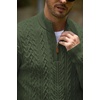 image:imageCOOFANDY Mens Sweater Quarter Zip Pullover Casual Cable Knit Dress Sweater  Mock Neck Long Sleeve 14 Zip Sweater Polo Sweater 2026 Fall Fashion Slim Fit Lightweight Business Casual Work DailyArmy Green