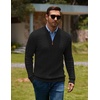 image:imageCOOFANDY Mens Sweater Quarter Zip Pullover Casual Cable Knit Dress Sweater  Mock Neck Long Sleeve 14 Zip Sweater Polo Sweater 2026 Fall Fashion Slim Fit Lightweight Business Casual Work DailyBlack
