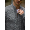 image:imageCOOFANDY Mens Sweater Quarter Zip Pullover Casual Cable Knit Dress Sweater  Mock Neck Long Sleeve 14 Zip Sweater Polo Sweater 2026 Fall Fashion Slim Fit Lightweight Business Casual Work DailyHeather Gray