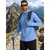 image:imageCOOFANDY Mens UPF 50 Fishing Shirt Lightweight Quick Dry UV Sun Protection Hoodie Long Sleeve SPF Hiking Running Rash Guard2 Packlight Bluelight Grey