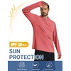image:imageCOOFANDY Mens UPF 50 Fishing Shirt Lightweight Quick Dry UV Sun Protection Hoodie Long Sleeve SPF Hiking Running Rash GuardTrue Red