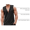image:imageCOOFANDY Mens Workout Hooded Tank Tops Zip Up Sleeveless Hoodie Bodybuilding Fitness Gym Muscle Cut Off T ShirtBlack1pcs