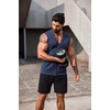 image:imageCOOFANDY Mens Workout Hooded Tank Tops Zip Up Sleeveless Hoodie Bodybuilding Fitness Gym Muscle Cut Off T ShirtNavyBlack2pcs