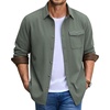 image:imageCOOFANDY Mens Button Down Shirt Jacket Long Sleeve Flannel ShirtsArmy Green