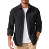 image:imageCOOFANDY Mens Casual Button Down Work Shirts Untucked Long Sleeve Woven Shirt with PocketsBlack
