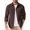 image:imageCOOFANDY Mens Casual Button Down Work Shirts Untucked Long Sleeve Woven Shirt with PocketsBrown