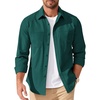 image:imageCOOFANDY Mens Casual Button Down Work Shirts Untucked Long Sleeve Woven Shirt with PocketsGreen