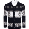 image:imageCOOFANDY Mens Christmas Cardigans Ugly Xmas Sweaters Reindeer Snowflake Shawl Collar Knitted Cardigan SweaterSkeleton
