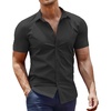 image:imageCOOFANDY Mens Dress Shirt Short Sleeve Button Down Shirts with Pocket01 Black
