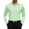 image:imageCOOFANDY Mens Dress Shirts Long Sleeve Button Down Formal Shirt Regular Fit Solid Business Casual ShirtsLight Green