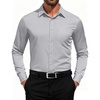 image:imageCOOFANDY Mens Dress Shirts Long Sleeve Button Down Formal Shirt Regular Fit Solid Business Casual ShirtsLight Grey