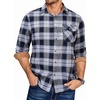 image:imageCOOFANDY Mens Flannel Long Sleeve Button Down Casual Plaid Shirt With PocketNavy White Plaid