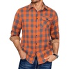 image:imageCOOFANDY Mens Flannel Long Sleeve Button Down Casual Plaid Shirt With PocketOrange Grey Plaid