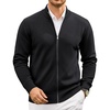 image:imageCOOFANDY Mens Full Zip Cardigan Sweaters Mock Neck Knitwear with Pattern  Solid and Fair Isle fall winter 2026 relaxedfit business casual S3XLBlack