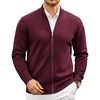 image:imageCOOFANDY Mens Full Zip Cardigan Sweaters Mock Neck Knitwear with Pattern  Solid and Fair Isle fall winter 2026 relaxedfit business casual S3XLWine Red