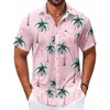 image:imageCOOFANDY Mens Hawaiian Shirt Short Sleeve Casual Button Down Tropical Summer Beach Aloha ShirtsPinkcoconut Trees