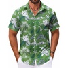 image:imageCOOFANDY Mens Hawaiian Shirt Short Sleeve Casual Button Down Tropical Summer Beach Aloha ShirtsRedwhite Flowers