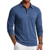 image:imageCOOFANDY Mens Long Sleeve Polo Shirts Button Casual Tee Collared Work Pullover ShirtsLight Blue a