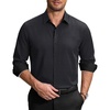 image:imageCOOFANDY Mens Printed Dress Shirts Long Sleeve Business Button Down Shirt Contrast Collar Shirts for Men2blackleaves