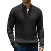 image:imageCOOFANDY Mens Sweater Quarter Zip Pullover Casual Cable Knit Dress Sweater  Mock Neck Long Sleeve 14 Zip Sweater Polo Sweater 2026 Fall Fashion Slim Fit Lightweight Business Casual Work DailyBlack