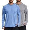 image:imageCOOFANDY Mens UPF 50 Fishing Shirt Lightweight Quick Dry UV Sun Protection Hoodie Long Sleeve SPF Hiking Running Rash Guard2 Packlight Bluelight Grey