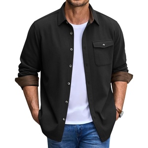 image:imageCOOFANDY Mens Button Down Shirt Jacket Long Sleeve Flannel Shirts  Shacket Overshirt Soft Brushed Fabric With Flap Pocket Casual Outdoor WorkBlack