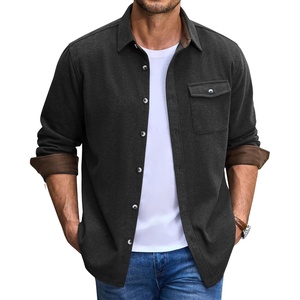 image:imageCOOFANDY Mens Button Down Shirt Jacket Long Sleeve Flannel Shirts  Shacket Overshirt Soft Brushed Fabric With Flap Pocket Casual Outdoor WorkDark Gray Heather
