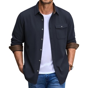 image:imageCOOFANDY Mens Button Down Shirt Jacket Long Sleeve Flannel ShirtsDark Blue