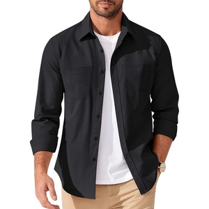 image:imageCOOFANDY Mens Casual Button Down Work Shirts Untucked Long Sleeve Woven Shirt with PocketsBlack
