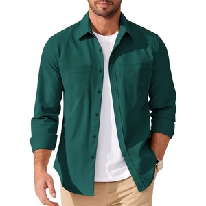 image:imageCOOFANDY Mens Casual Button Down Work Shirts Untucked Long Sleeve Woven Shirt with PocketsGreen