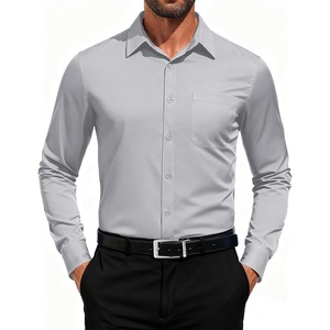 image:imageCOOFANDY Mens Dress Shirts Long Sleeve Button Down Formal Shirt Regular Fit Solid Business Casual ShirtsLight Grey
