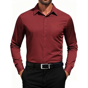 image:imageCOOFANDY Mens Dress Shirts Long Sleeve Button Down Formal Shirt Regular Fit Solid Business Casual ShirtsWine Red