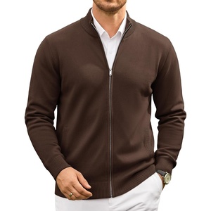 image:imageCOOFANDY Mens Full Zip Cardigan Sweaters Mock Neck Knitwear with Pattern  Solid and Fair Isle fall winter 2026 relaxedfit business casual S3XLChestnut Brown