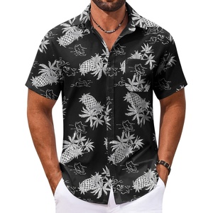 image:imageCOOFANDY Mens Hawaiian Shirt Short Sleeve Casual Button Down Tropical Summer Beach Aloha ShirtsBlackpineapple