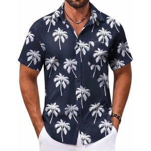 image:imageCOOFANDY Mens Hawaiian Shirt Short Sleeve Casual Button Down Tropical Summer Beach Aloha ShirtsNavycoconut Tree