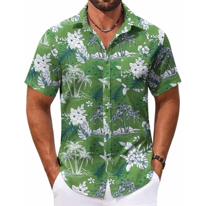 image:imageCOOFANDY Mens Hawaiian Shirt Short Sleeve Casual Button Down Tropical Summer Beach Aloha ShirtsRedwhite Flowers