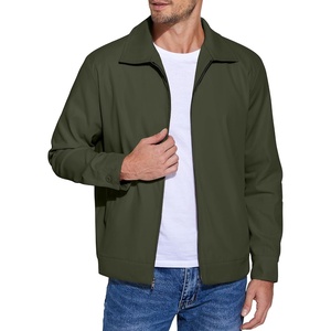 image:imageCOOFANDY Mens Lightweight Zip Up Jacket Eisenhower Work Office Jackets Casual Golf OutwearDark Army Green