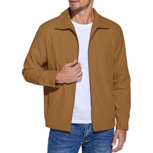image:imageCOOFANDY Mens Lightweight Zip Up Jacket Eisenhower Work Office Jackets Casual Golf OutwearLight Brown