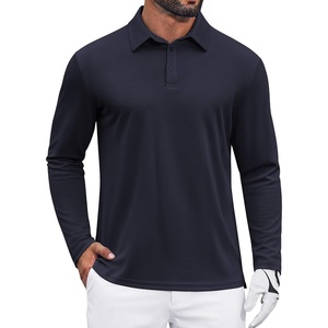 image:imageCOOFANDY Mens Polo Shirts Long Sleeve UPF 50 Moisture Wicking Golf Shirt  3 Button Lightweight Collared Shirts Shape Retaining Classic Basic Polos Ideal for Golf Tennis and Daily Casual WearNavy Blue