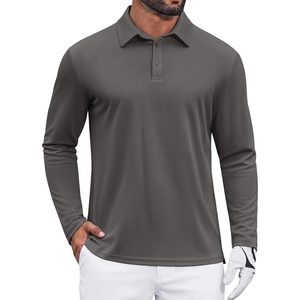 image:imageCOOFANDY Mens Polo Shirts Long Sleeve UPF 50 Moisture Wicking Golf Shirt  3 Button Lightweight Collared Shirts Shape Retaining Classic Basic Polos Ideal for Golf Tennis and Daily Casual WearGray