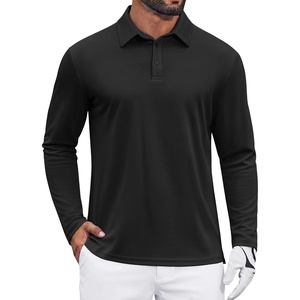 image:imageCOOFANDY Mens Polo Shirts Long Sleeve UPF 50 Moisture Wicking Golf Shirt  3 Button Lightweight Collared Shirts Shape Retaining Classic Basic Polos Ideal for Golf Tennis and Daily Casual WearBlack