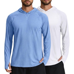 image:imageCOOFANDY Mens UPF 50 Fishing Shirt Lightweight Quick Dry UV Sun Protection Hoodie Long Sleeve SPF Hiking Running Rash Guard2 Packlight Bluewhite