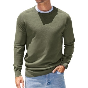 image:imageCOOFANDY Mens Sweater Crewneck Pullover Lightweight Dress Sweater Silm Fit  Soft Knit Fabric Lightweight Triangle Weave Design Comfy Casual Basic Pullover Wrinkle Free Stylish Fashion 2026Army Green