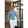 image:imageCOOFANDY Men Long Sleeve Knit Shirt Polo Collared Sweater Classic Pullover  Classic VNeck Knit Polo Sweater With Textured Finish And Comfortable Fit For Business Casual Office And Weekends