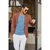 image:imageCOOFANDY Men Long Sleeve Knit Shirt Polo Collared Sweater Classic Pullover  Classic VNeck Knit Polo Sweater With Textured Finish And Comfortable Fit For Business Casual Office And Weekends