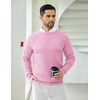image:imageCOOFANDY Mens Crewneck Pullover Sweater Business Casual Ribbed Knit Sweater  Dress Sweater for Fall Winter Soft Thermal Knit Long Sleeves Ribbed Textured Crew Neck Easy Layering for WorkPink